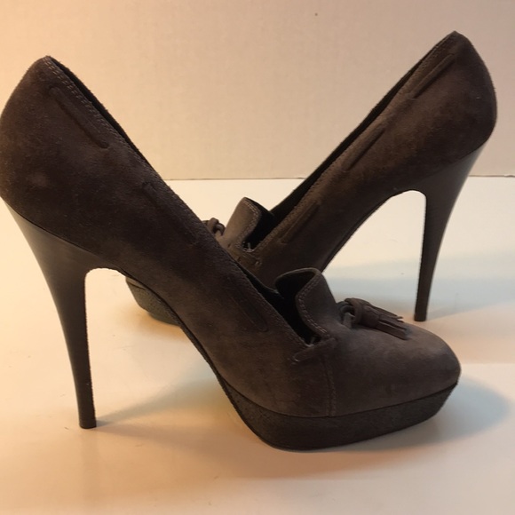 Yves Saint Laurent Gray Suede Heels Made in Italy Size 41 (US 10) - Picture 10 of 15